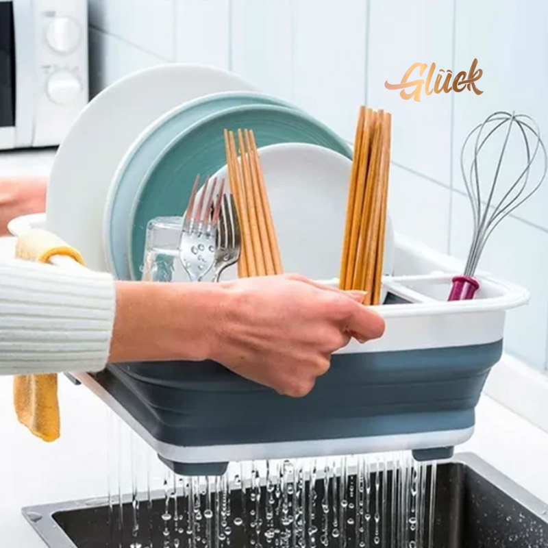 Escurridor Plegable para Frutas, Verduras y Platos & Ahorra Espacio