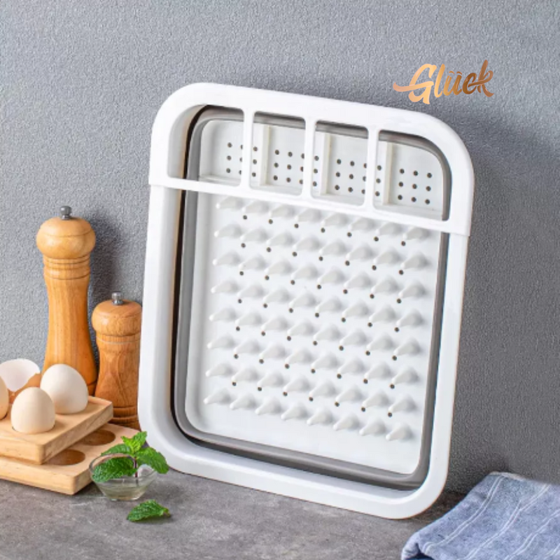 Escurridor Plegable para Frutas, Verduras y Platos & Ahorra Espacio
