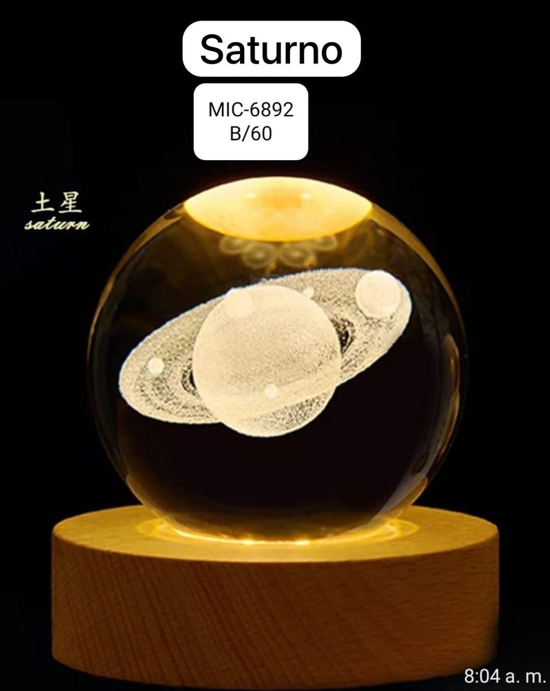 🪐ASTRAL LIGHT🌕LAMPARA ESFERA DE CRISTAL 3D