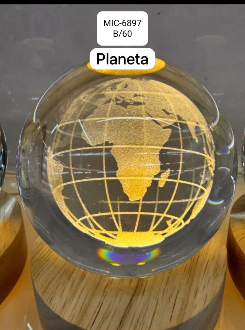 🪐ASTRAL LIGHT🌕LAMPARA ESFERA DE CRISTAL 3D