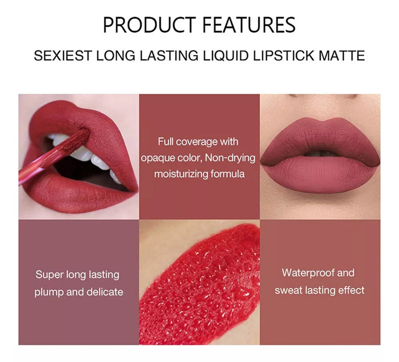 💦PRO LIPSTICKS💃KIT X8 + OBSEQUIO💄LABIAL LIQUIDO💋 CREMOSO CON ACABADO MATE HASTA POR 24 HORAS⏳
