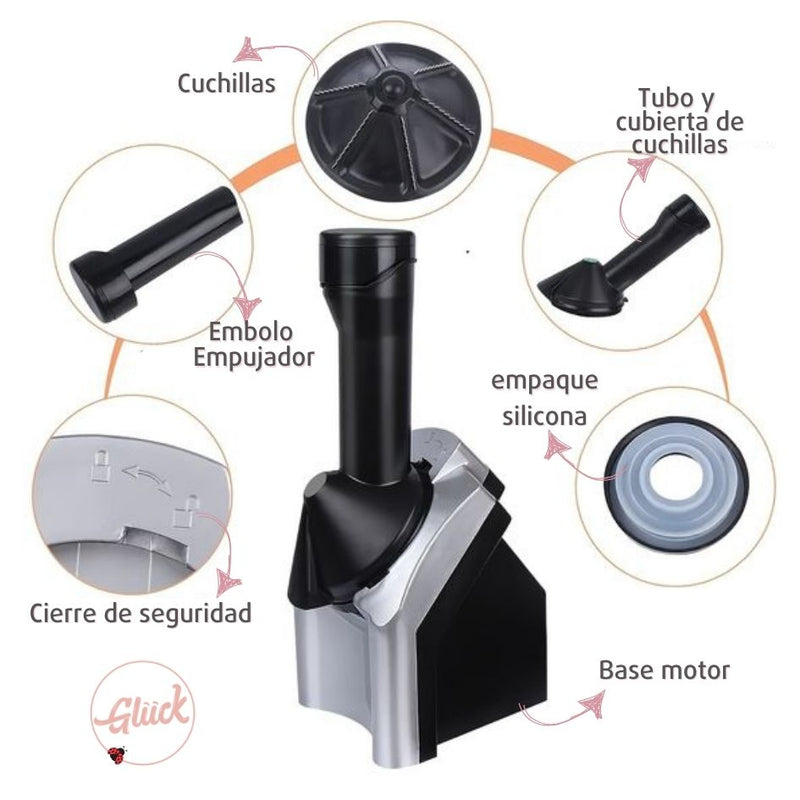 Ice Cream Maker Máquina Para Helados de Frutas Saludables Artesanales y Veganos