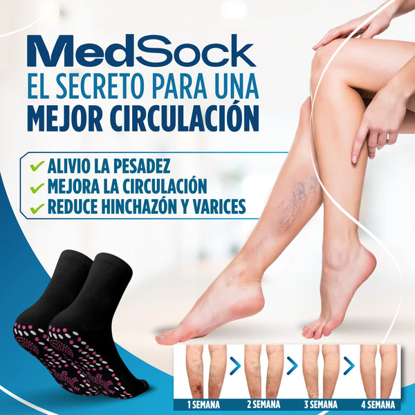 COMPRA UNO Y LLÉVATE DOS GRATIS - MedSock® - Medias de compresión de turmalina iónica con control de vena várice y acupresión
