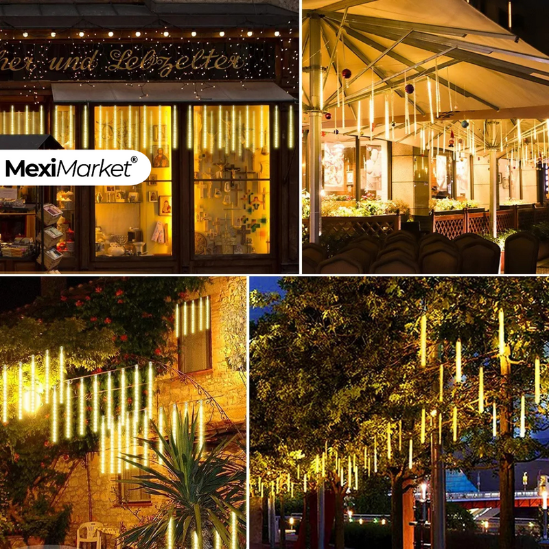 🎄LUCES LED DE LLUVIA🎄( 8 TIRAS LUZ LED CALIDA 30 cm c/u)