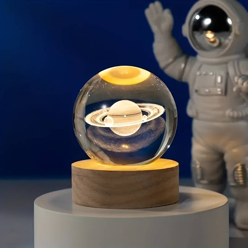 🪐ASTRAL LIGHT🌕LAMPARA ESFERA DE CRISTAL 3D